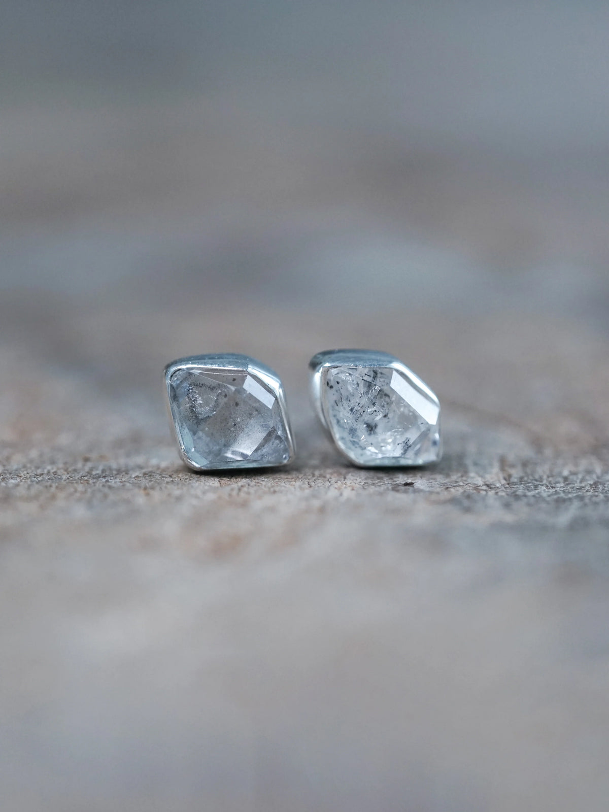 Herkimer Diamond Stud Earrings in Silver