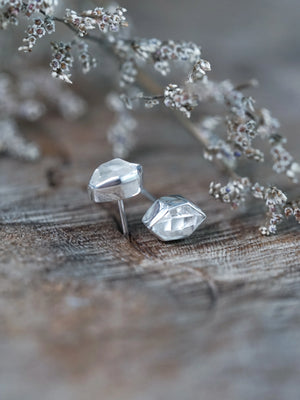 Herkimer Diamond Stud Earrings in Sterling Silver