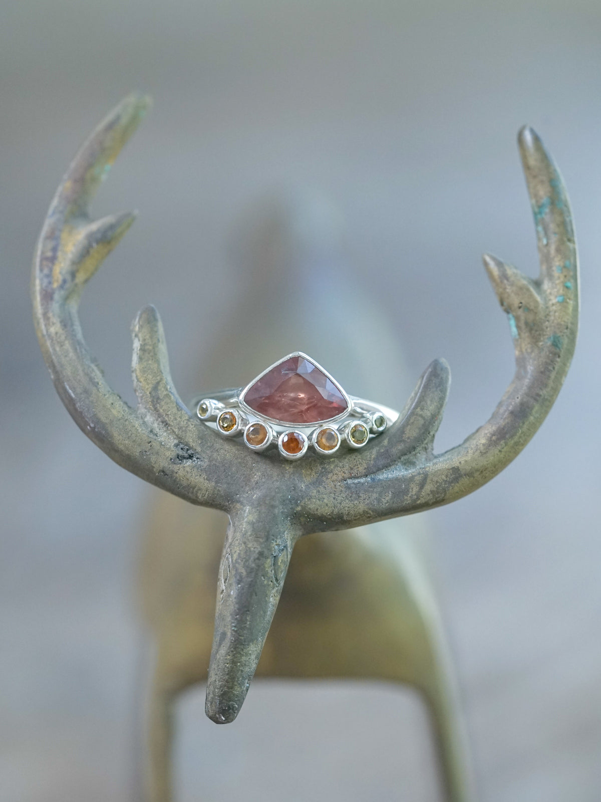 Hessonite Garnet, Citrine and Sapphire Ring Set - Gardens of the Sun | Ethical Jewelry