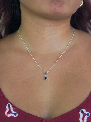 Hexagon Garnet and Ruby Necklace