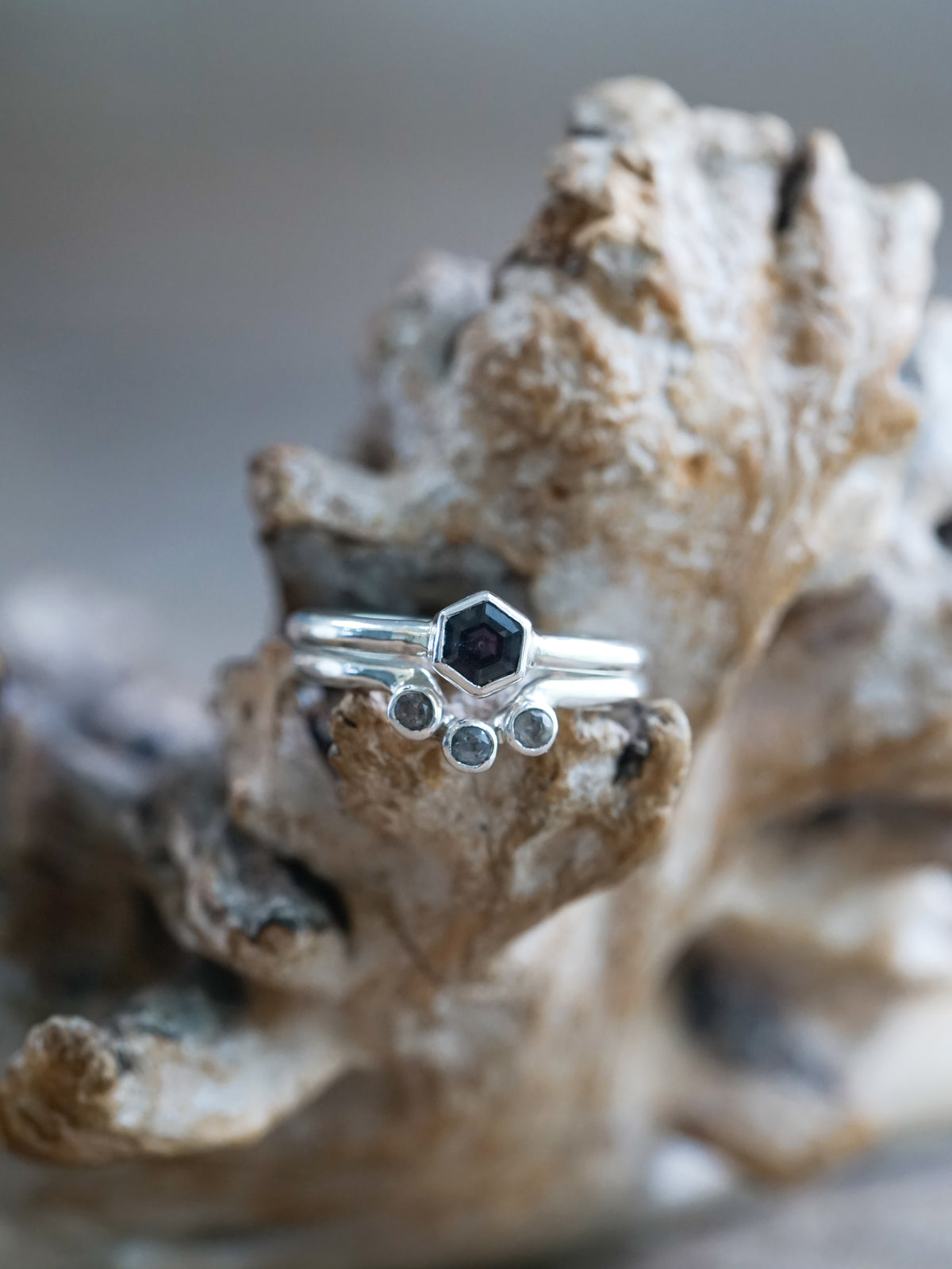 Hexagon Spinel Ring Set - Gardens of the Sun | Ethical Jewelry