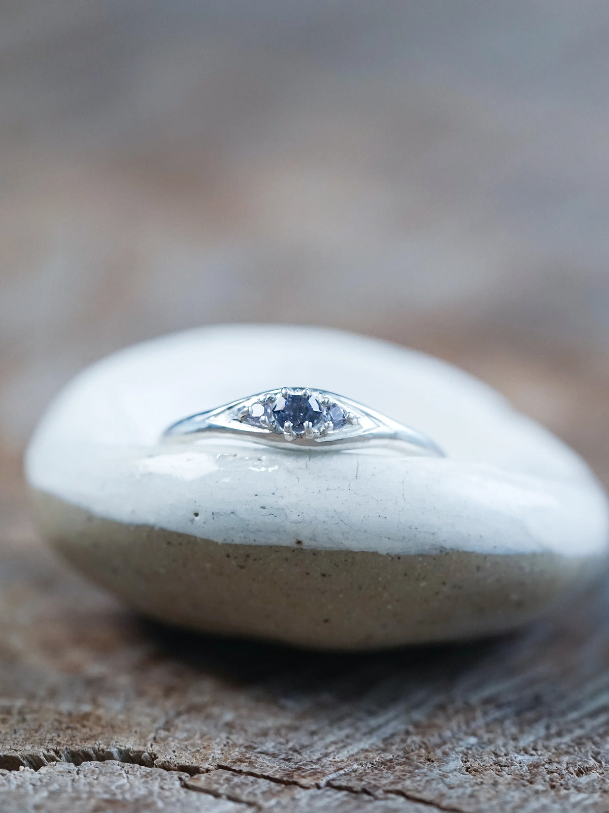 Hexagon Cut Spinel Ring in Silver