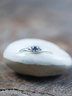Hexagon Cut Spinel Ring in Silver