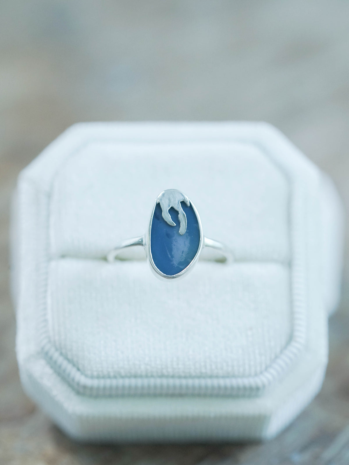 Honey Drop Opal Ring in Recycled Sterling Silver