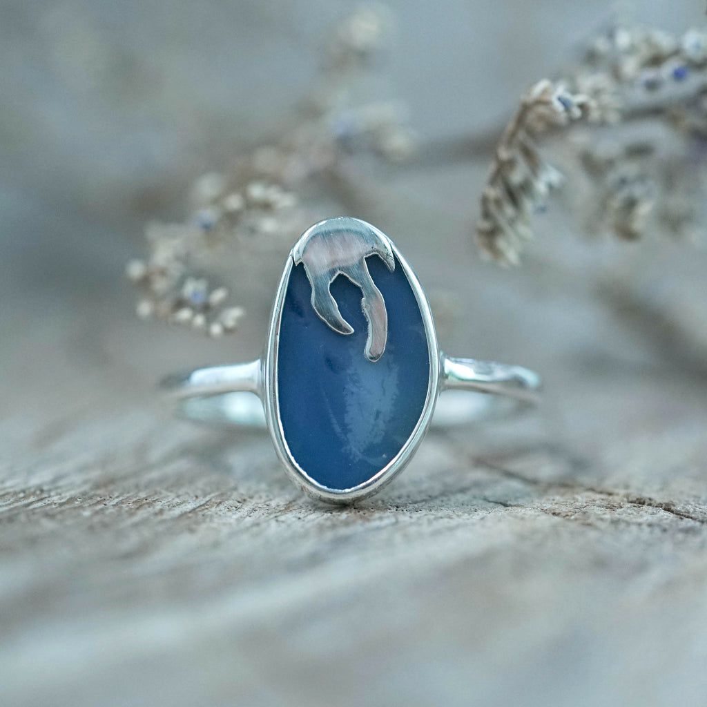 Honey Drop Opal Ring in Silver