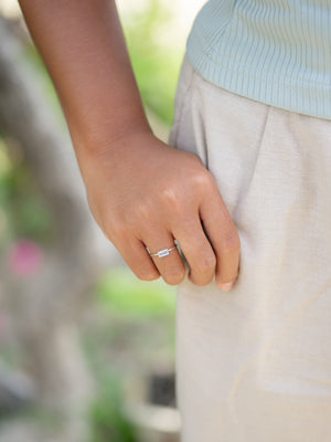 Horizontal Baguette Moonstone Ring - Gardens of the Sun | Ethical Jewelry