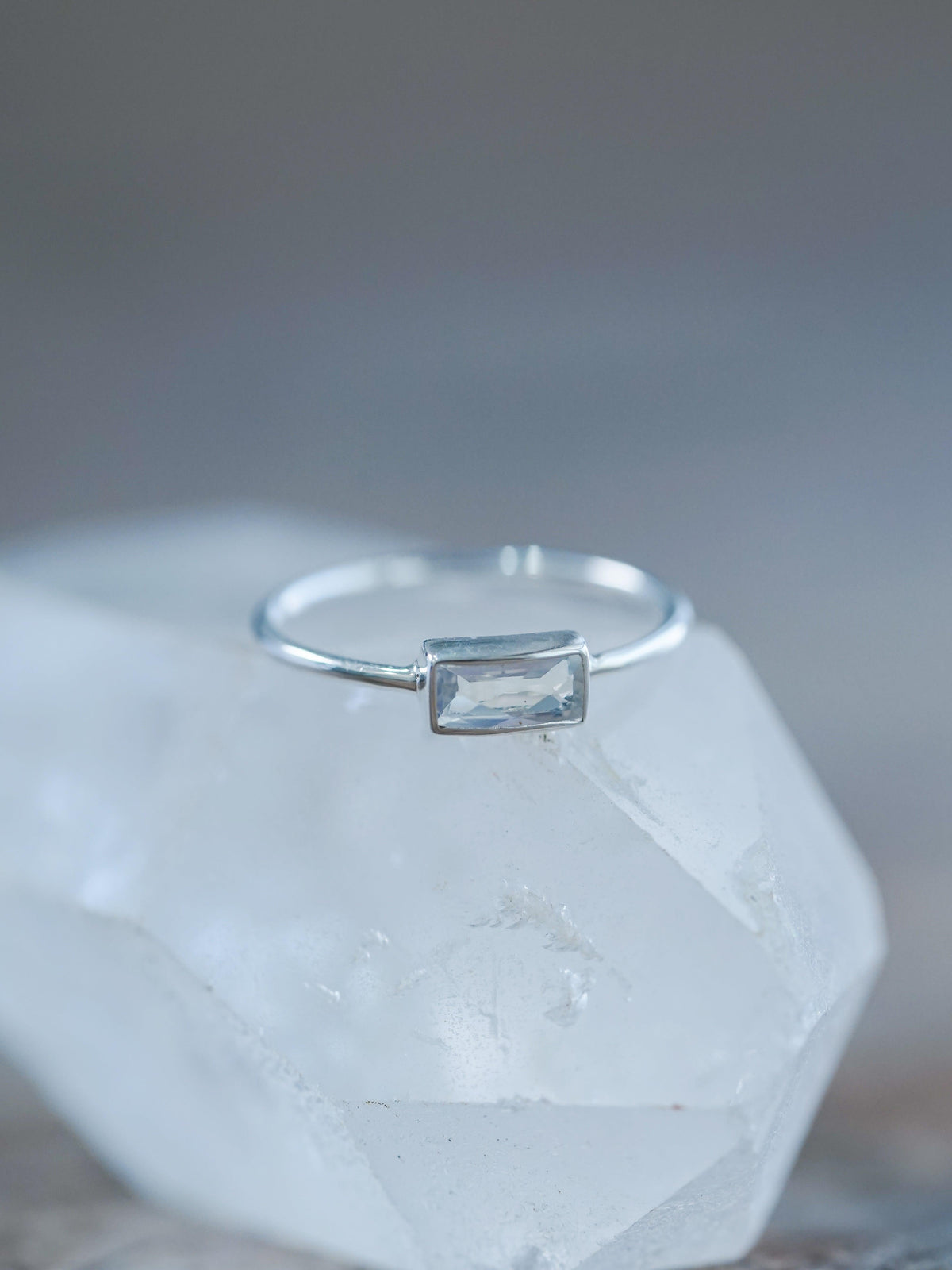 Horizontal Baguette Moonstone Ring - Gardens of the Sun | Ethical Jewelry