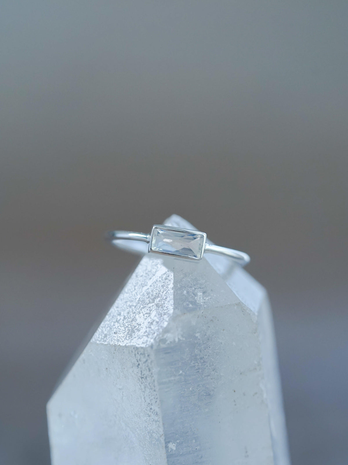 Horizontal Baguette Moonstone Ring - Gardens of the Sun | Ethical Jewelry