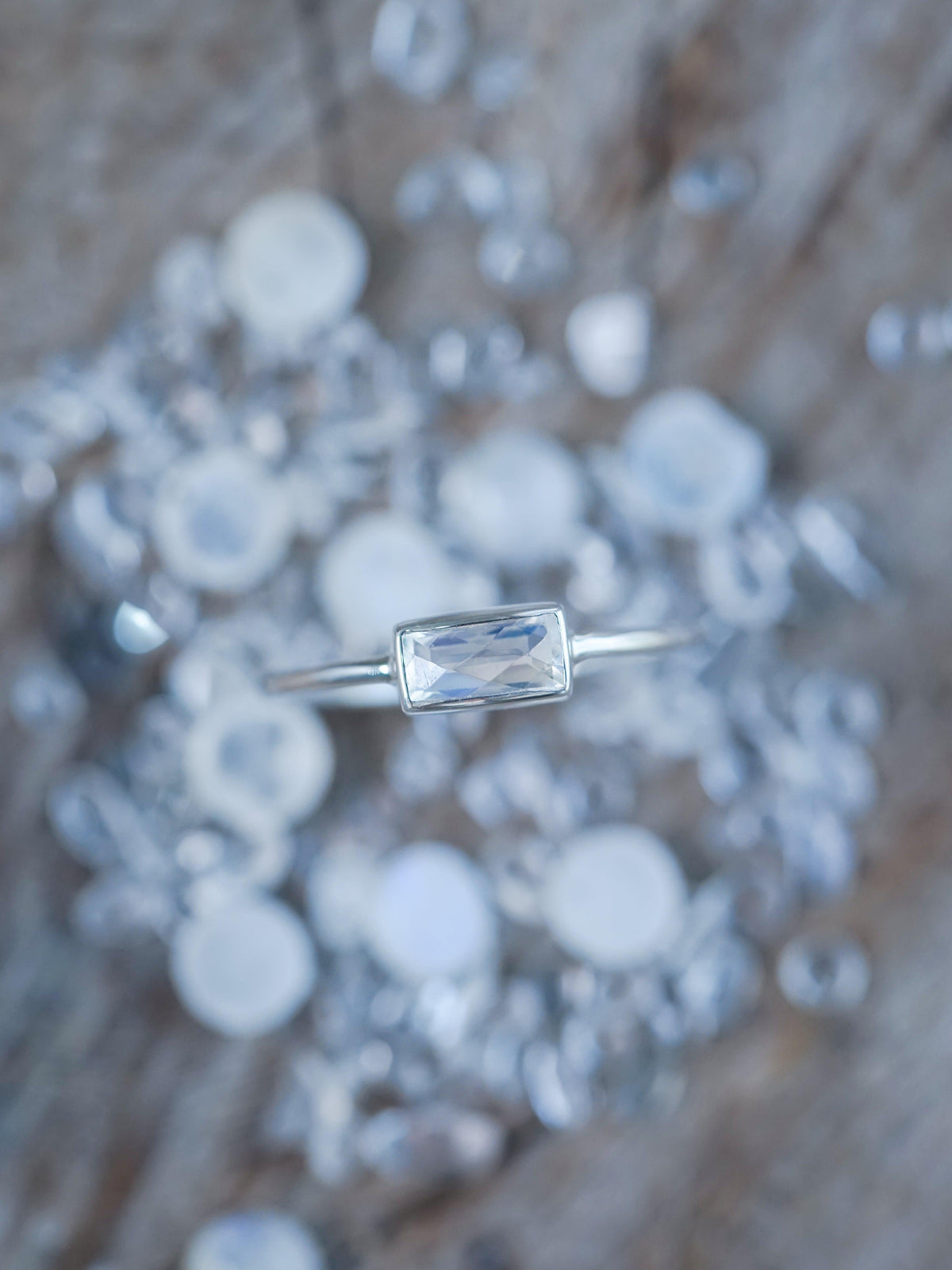 Horizontal Baguette Moonstone Ring - Gardens of the Sun | Ethical Jewelry