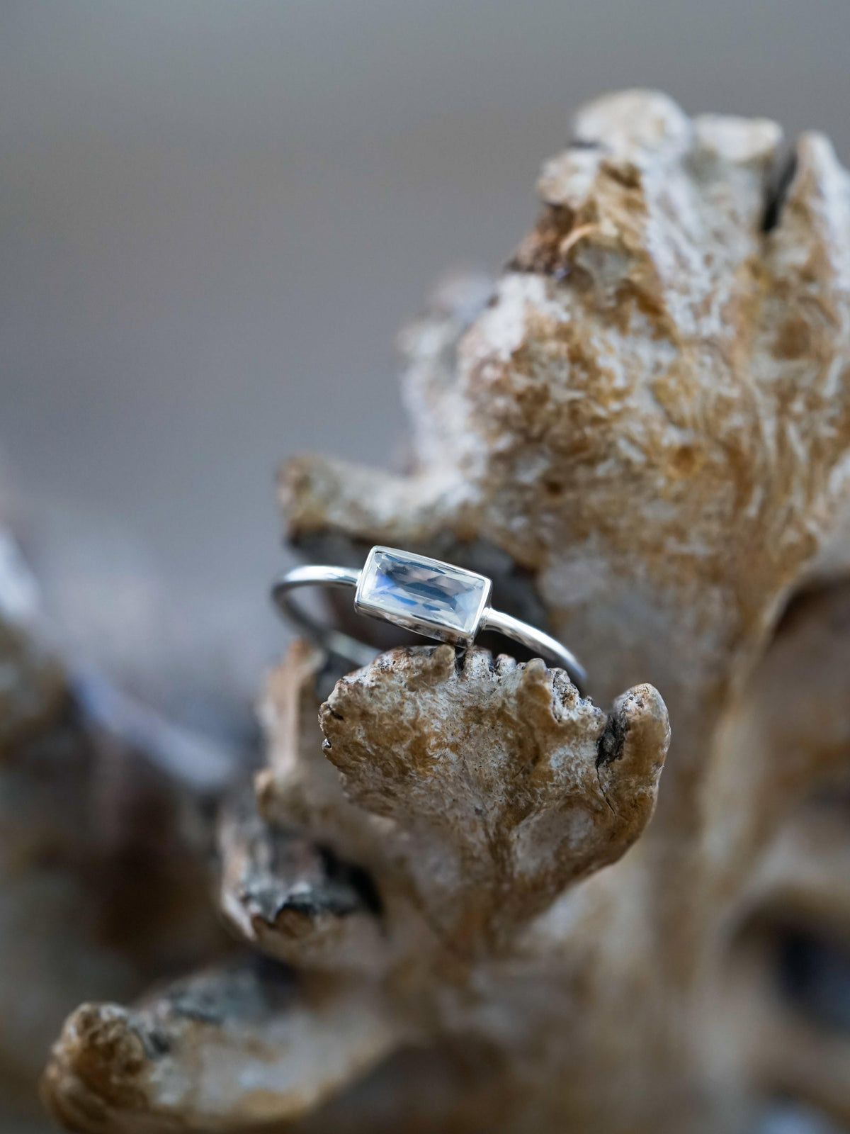 Horizontal Baguette Moonstone Ring - Gardens of the Sun | Ethical Jewelry