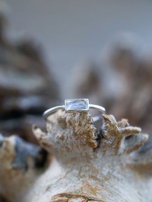 Horizontal Baguette Moonstone Ring - Gardens of the Sun | Ethical Jewelry