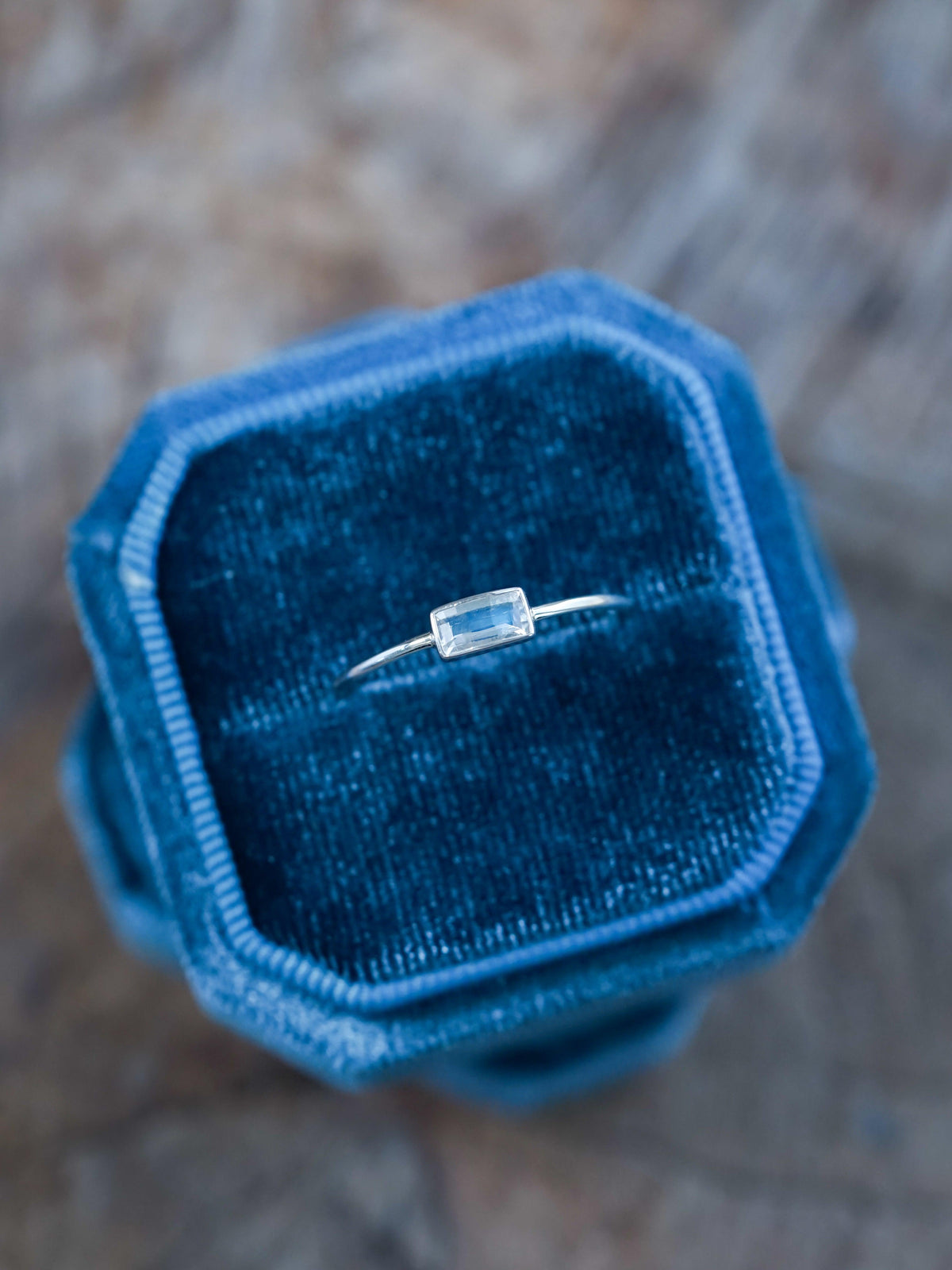 Horizontal Baguette Moonstone Ring - Gardens of the Sun | Ethical Jewelry