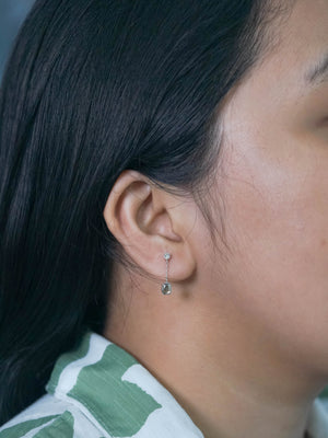 Brown Diamond Drop Earrings in Silver