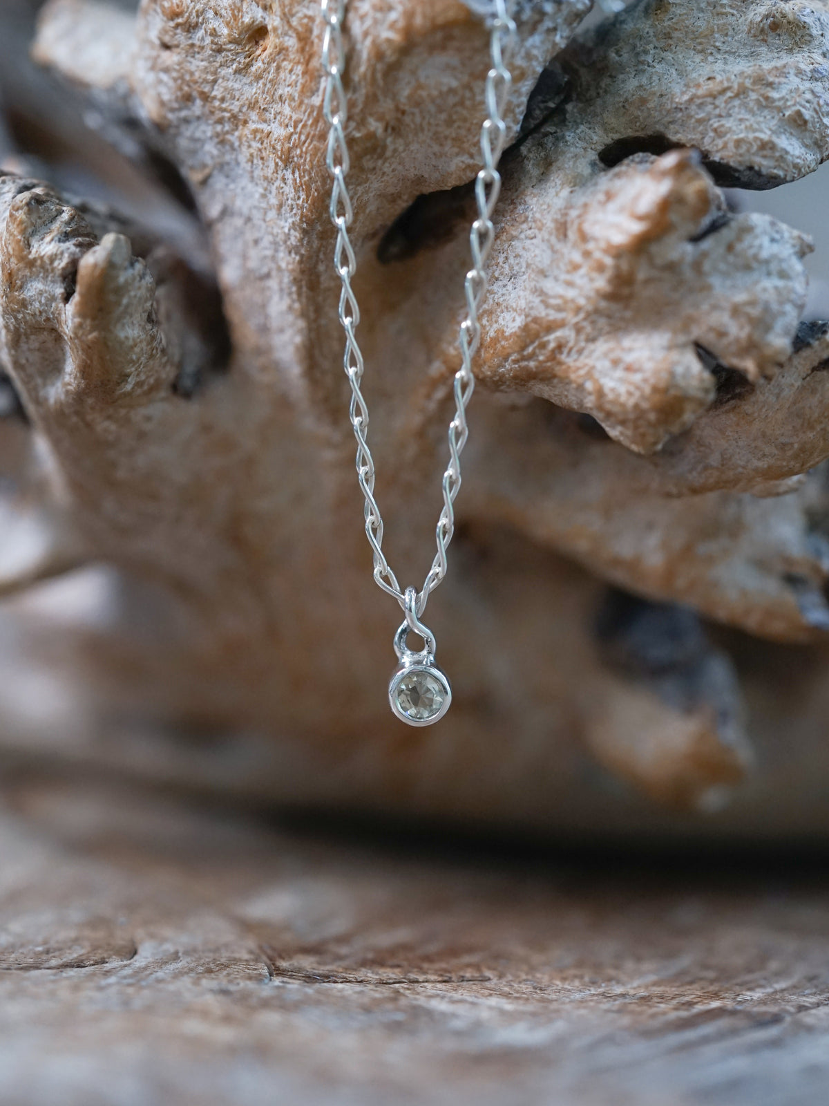 Indonesian Diamond Necklace in recycled sterling silver