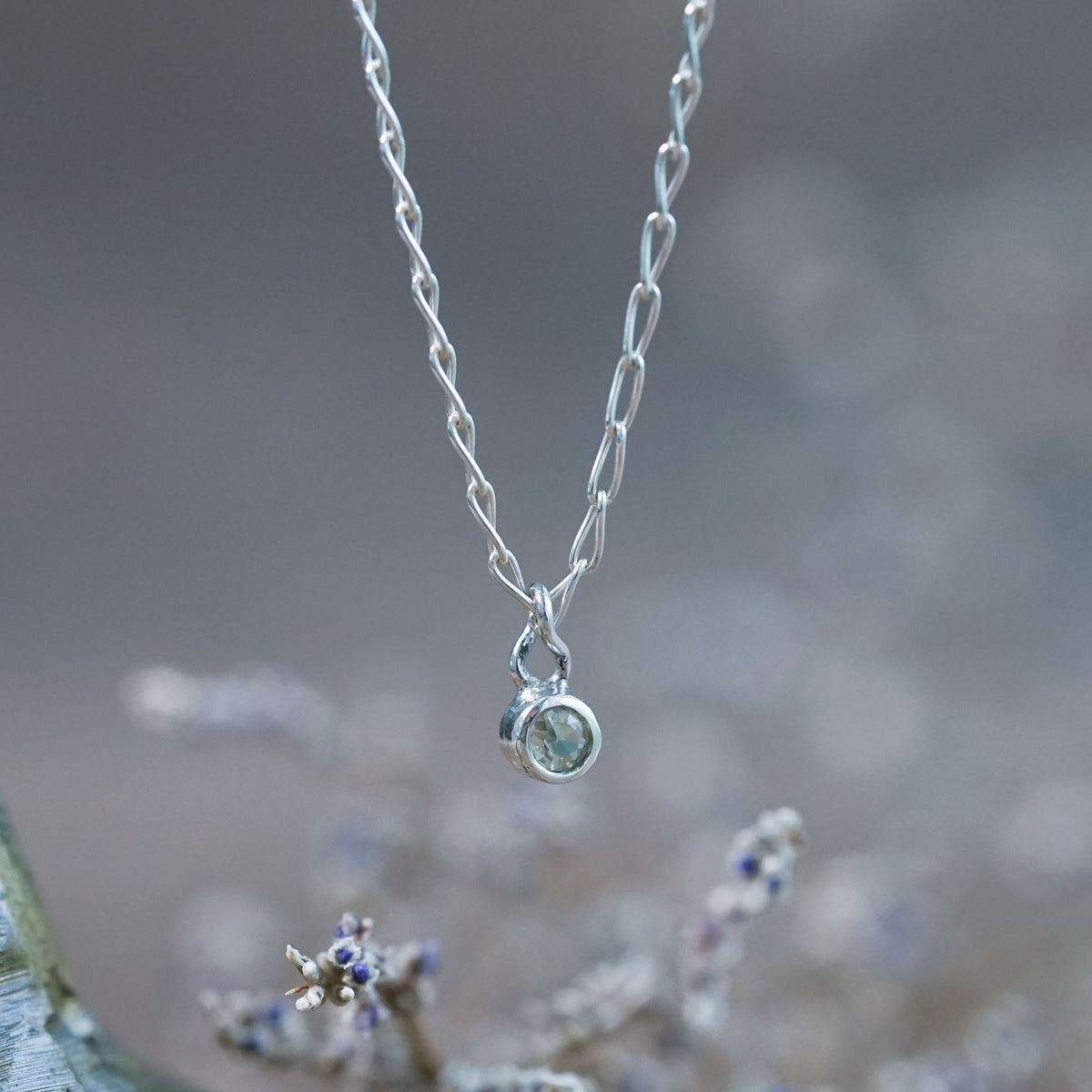 Indonesian Diamond Necklace in sterling silver