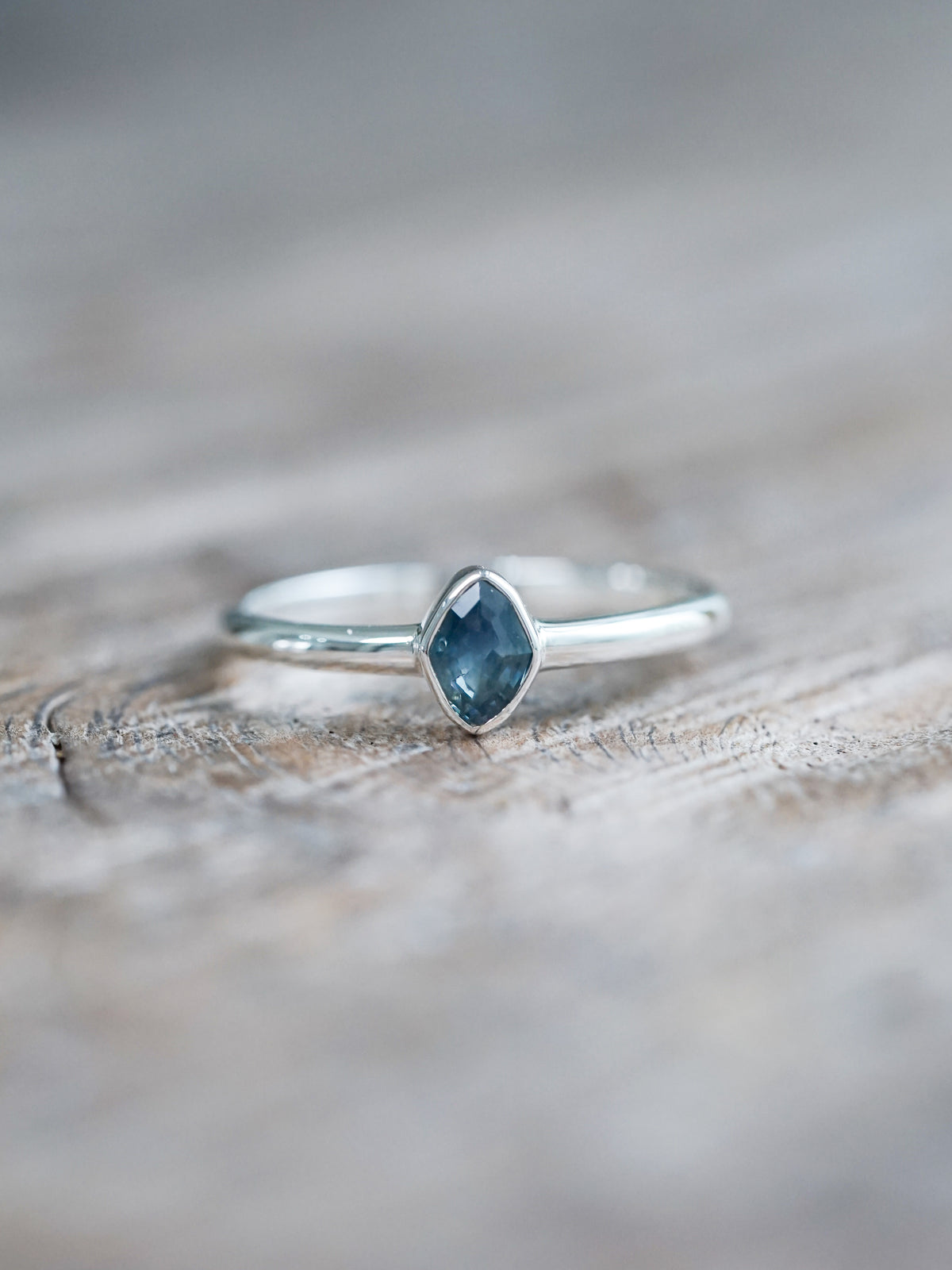 Kite Blue Sapphire Ring - size 6.5