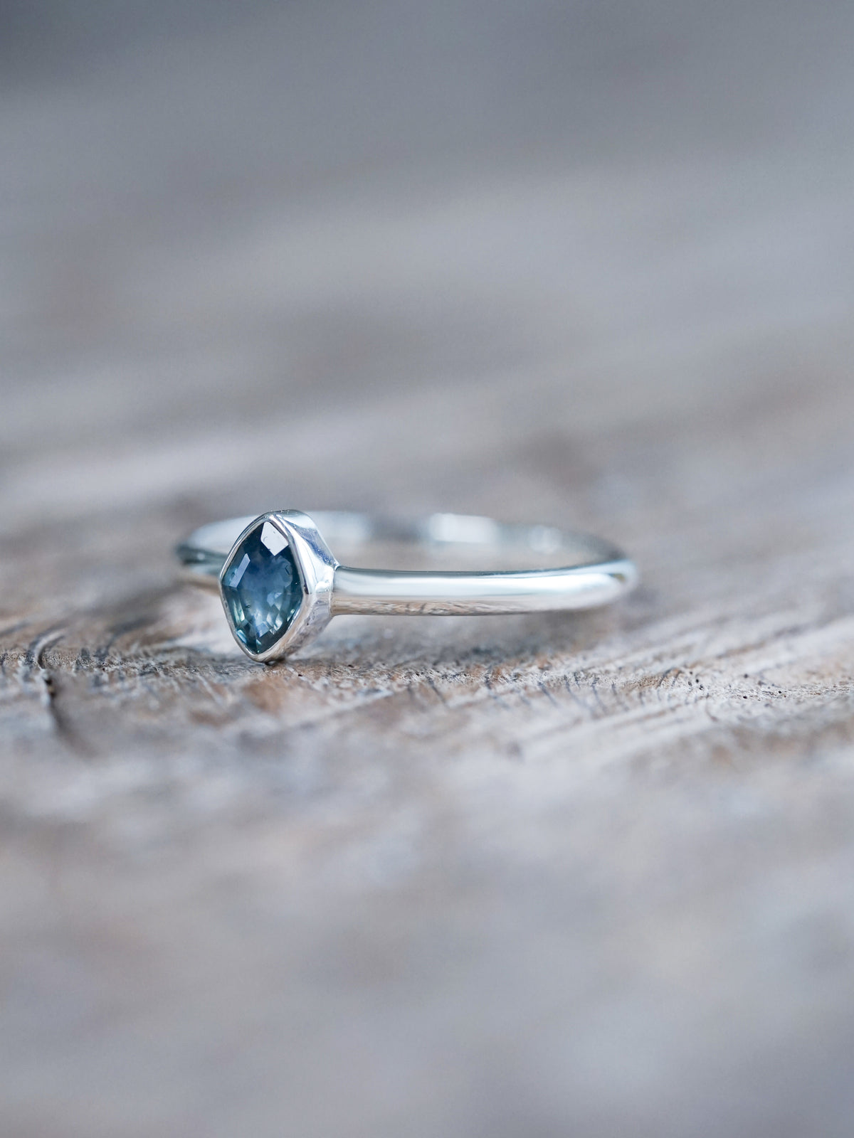 Kite Blue Sapphire Ring - size 6.5