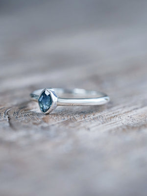 Kite Blue Sapphire Ring - size 6.5