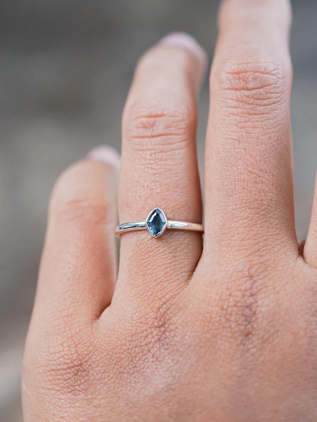 Kite Blue Sapphire Ring - size 6.5