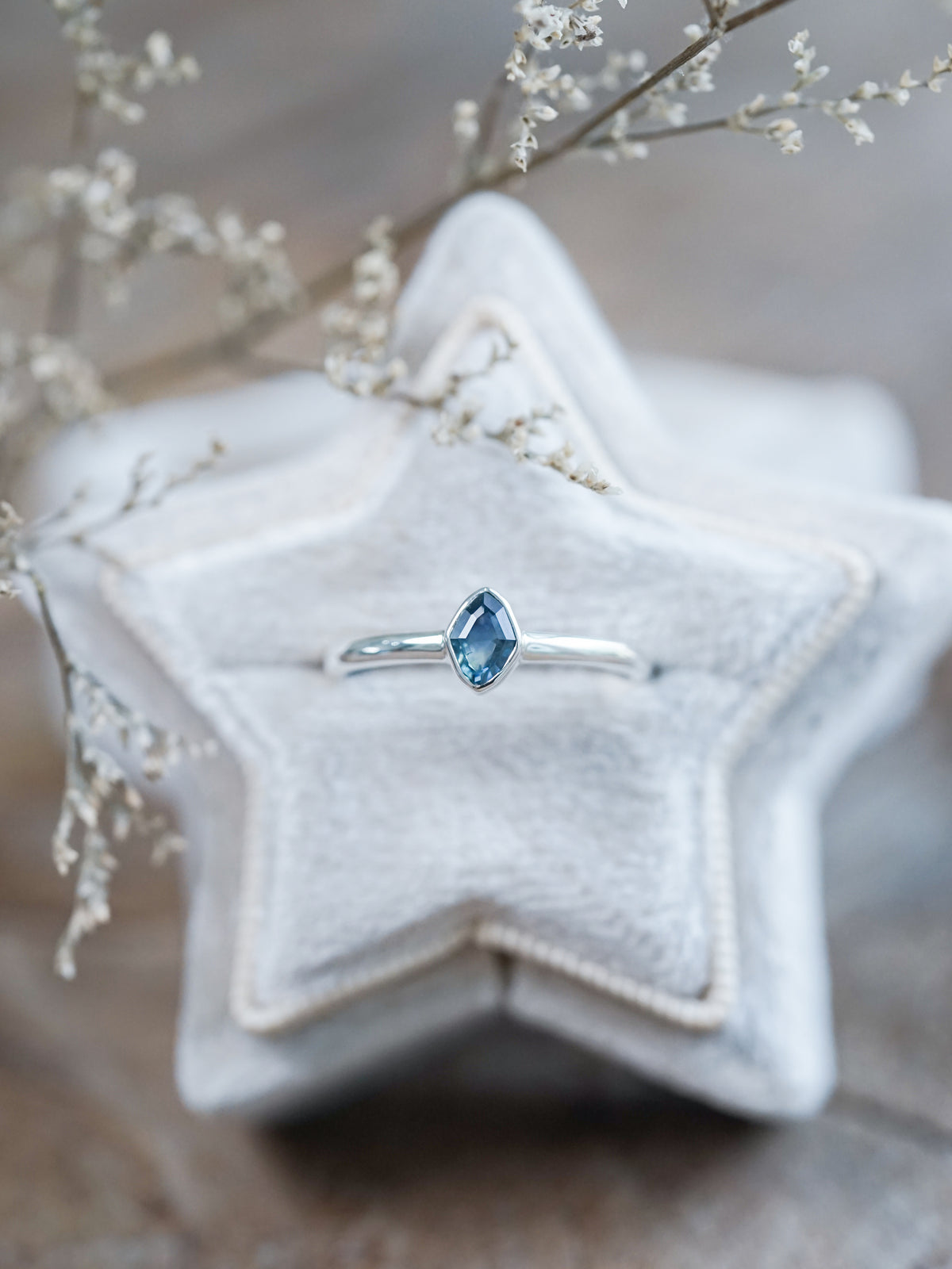 Kite Blue Sapphire Ring - size 6.5