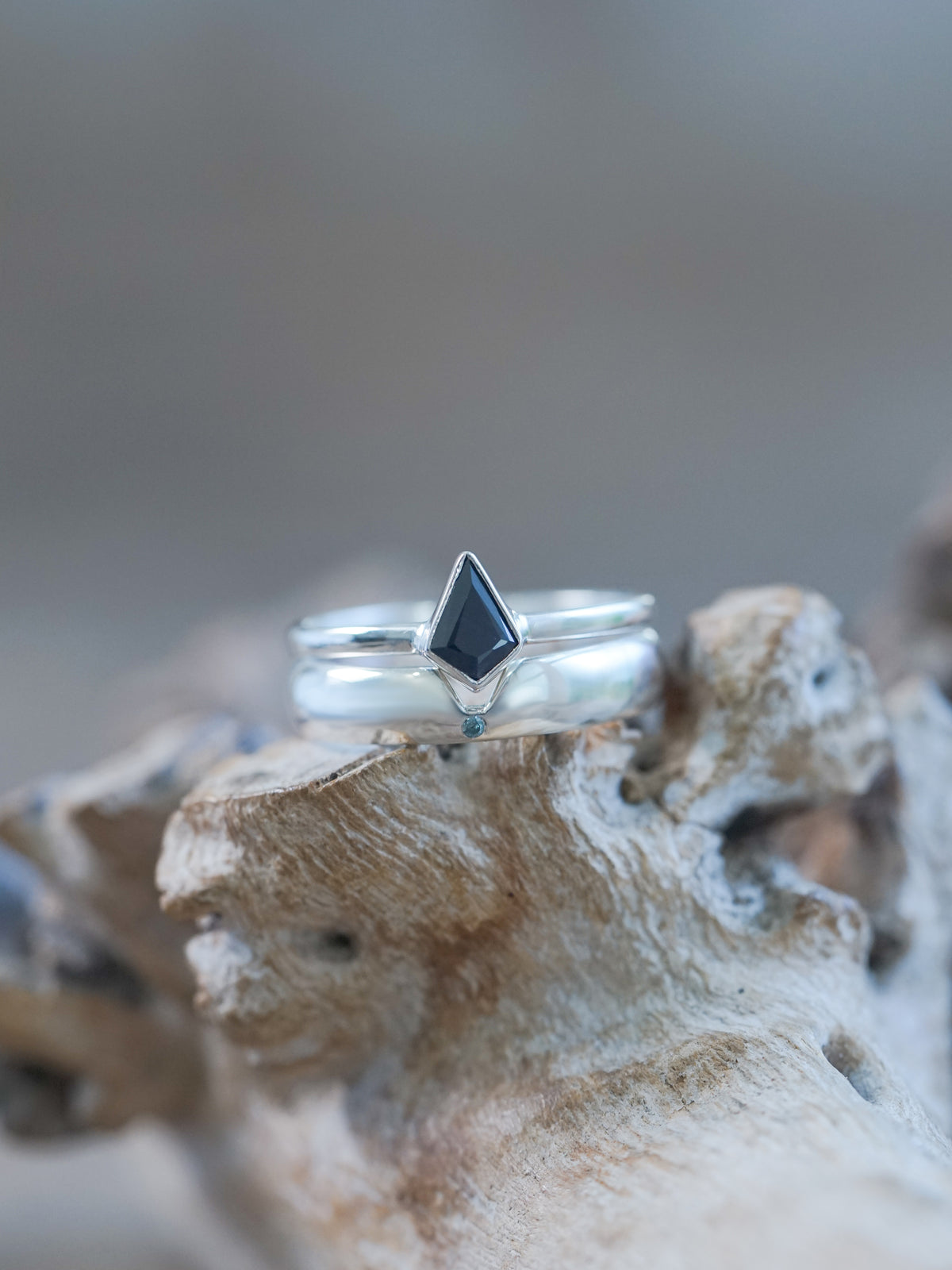 Kite Sapphire and Blue Diamond Ring Set - Gardens of the Sun | Ethical Jewelry