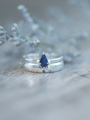 Kite Sapphire and Blue Diamond Ring Set - Gardens of the Sun | Ethical Jewelry