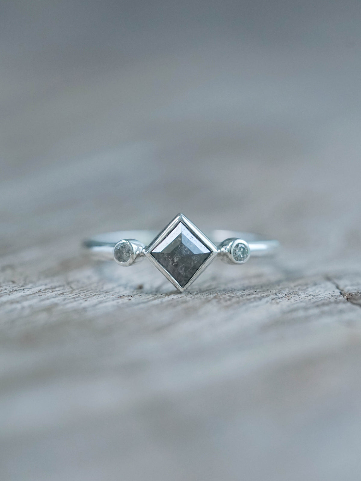 Kite Diamond Ring in sterling silver
