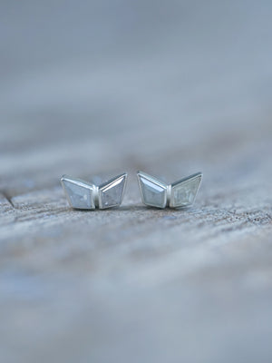 Kite Diamond Stud Earrings in recycled sterling silver