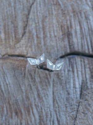 Kite Diamond Stud Earrings in sterling silver