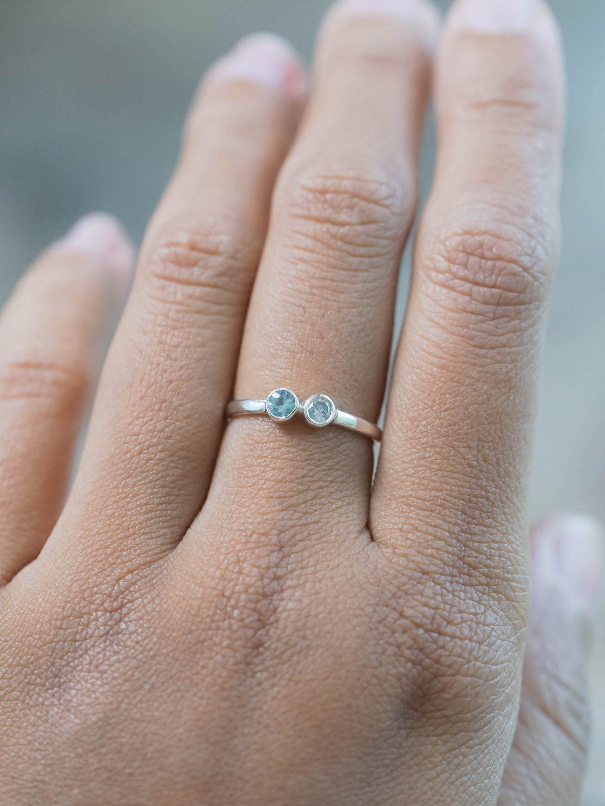 Kornerupine and Diamond Ring crafted in Silver