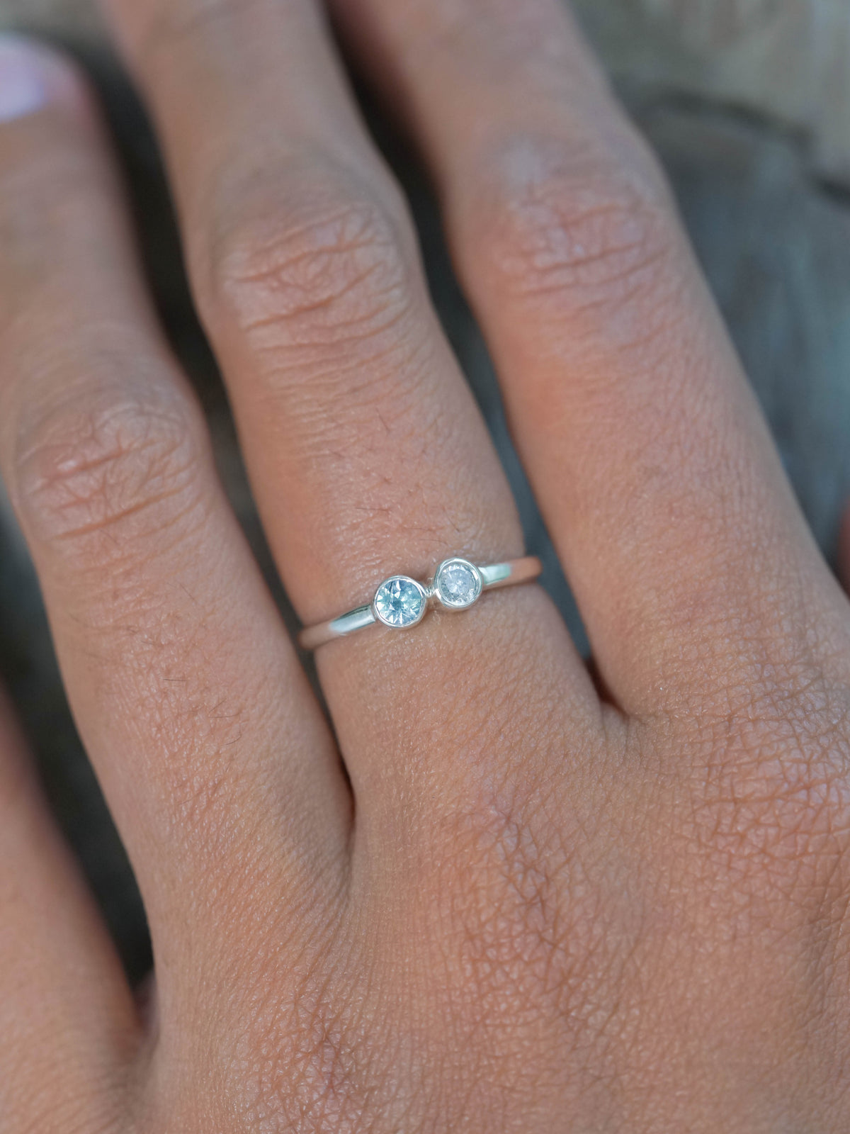 Kornerupine and Diamond Ring in recycled sterling silver