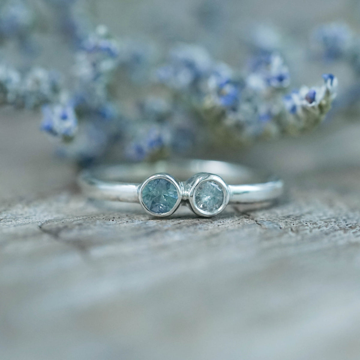 Kornerupine and Diamond Ring in silver