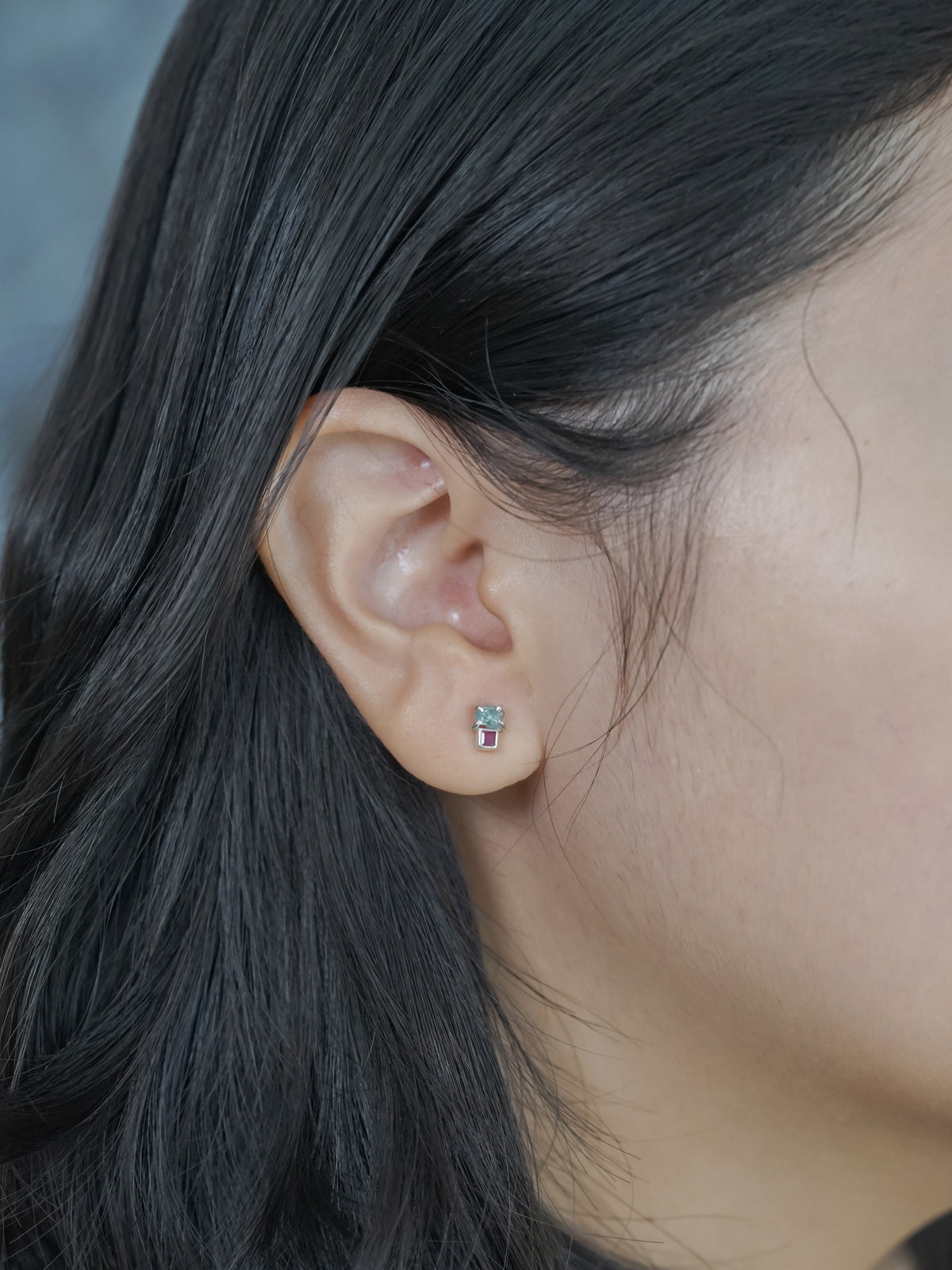 Kornerupine and Ruby Earrings - Gardens of the Sun | Ethical Jewelry