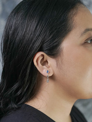 Dangling Kyanite and Sapphire Earrings