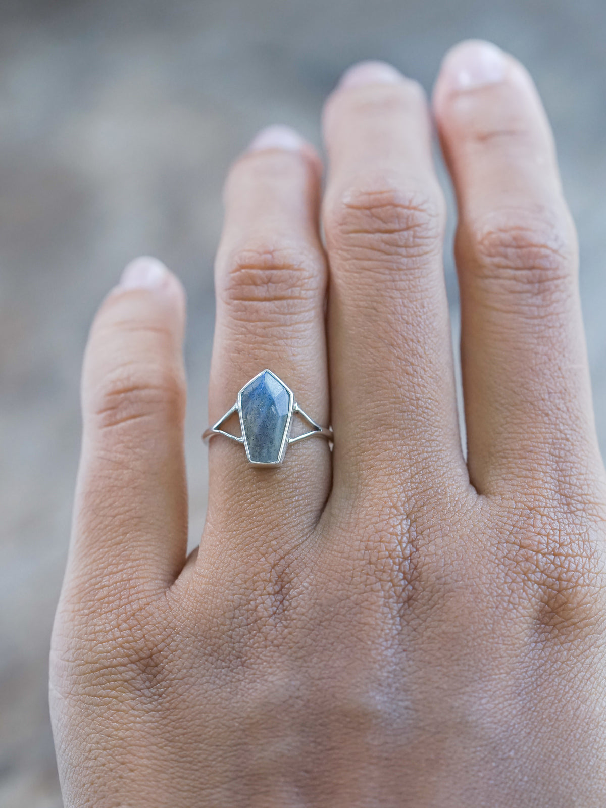  Labradorite Coffin Ring - Gardens of the Sun | Ethical Jewelry