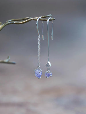 Labradorite and Jungle Sapphire Earrings in Silver