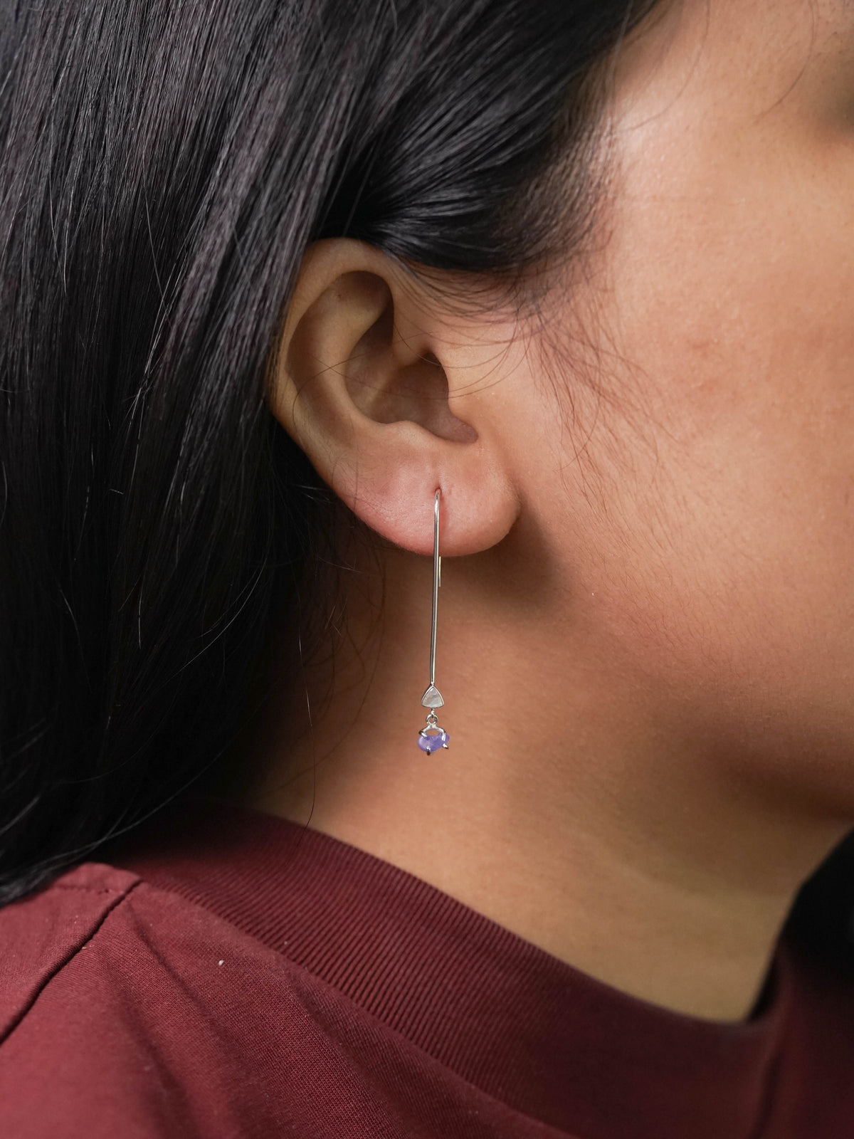 Labradorite and Jungle Sapphire Earrings