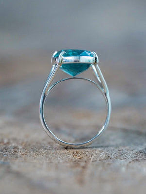 Large Fluorite Ring in Recycled Sterling Silver