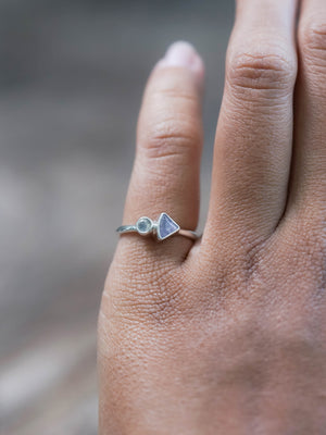 Lavender Sapphire and Moonstone Ring in Sterling Silver