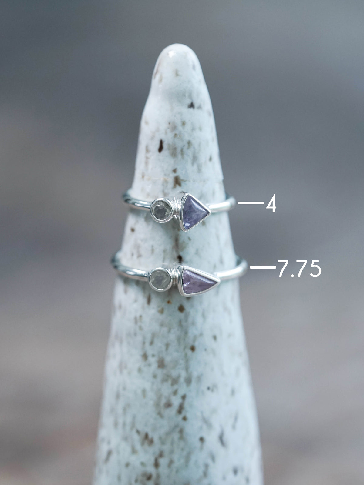 Lavender Sapphire and Moonstone Rings