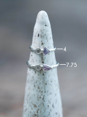 Lavender Sapphire and Moonstone Rings