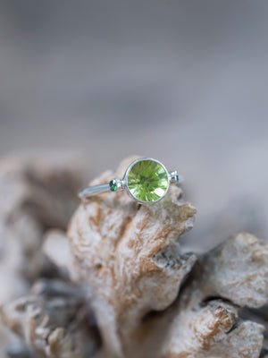 Peridot and Green Garnet Ring - Size 8