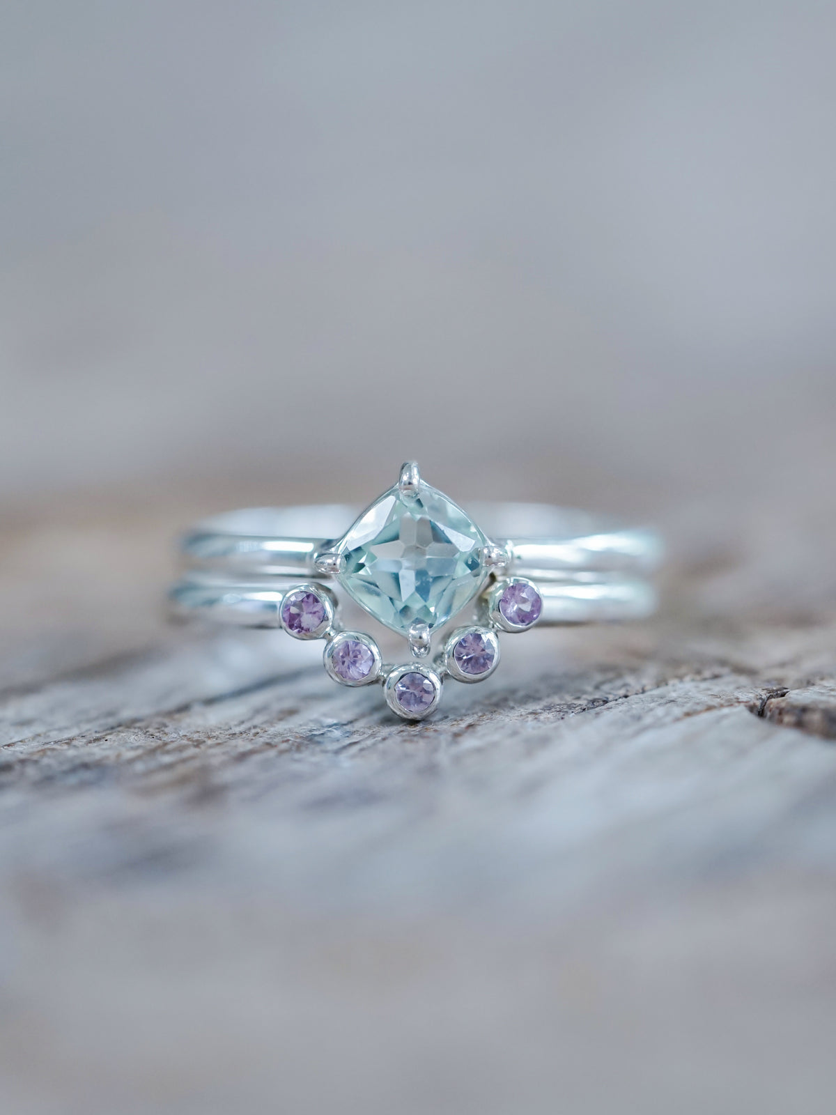 Topaz and Pink Sapphire Ring Set - Gardens of the Sun | Ethical Jewelry