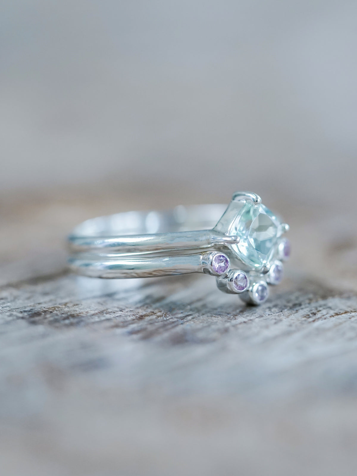 Topaz and Pink Sapphire Ring Set - Gardens of the Sun | Ethical Jewelry