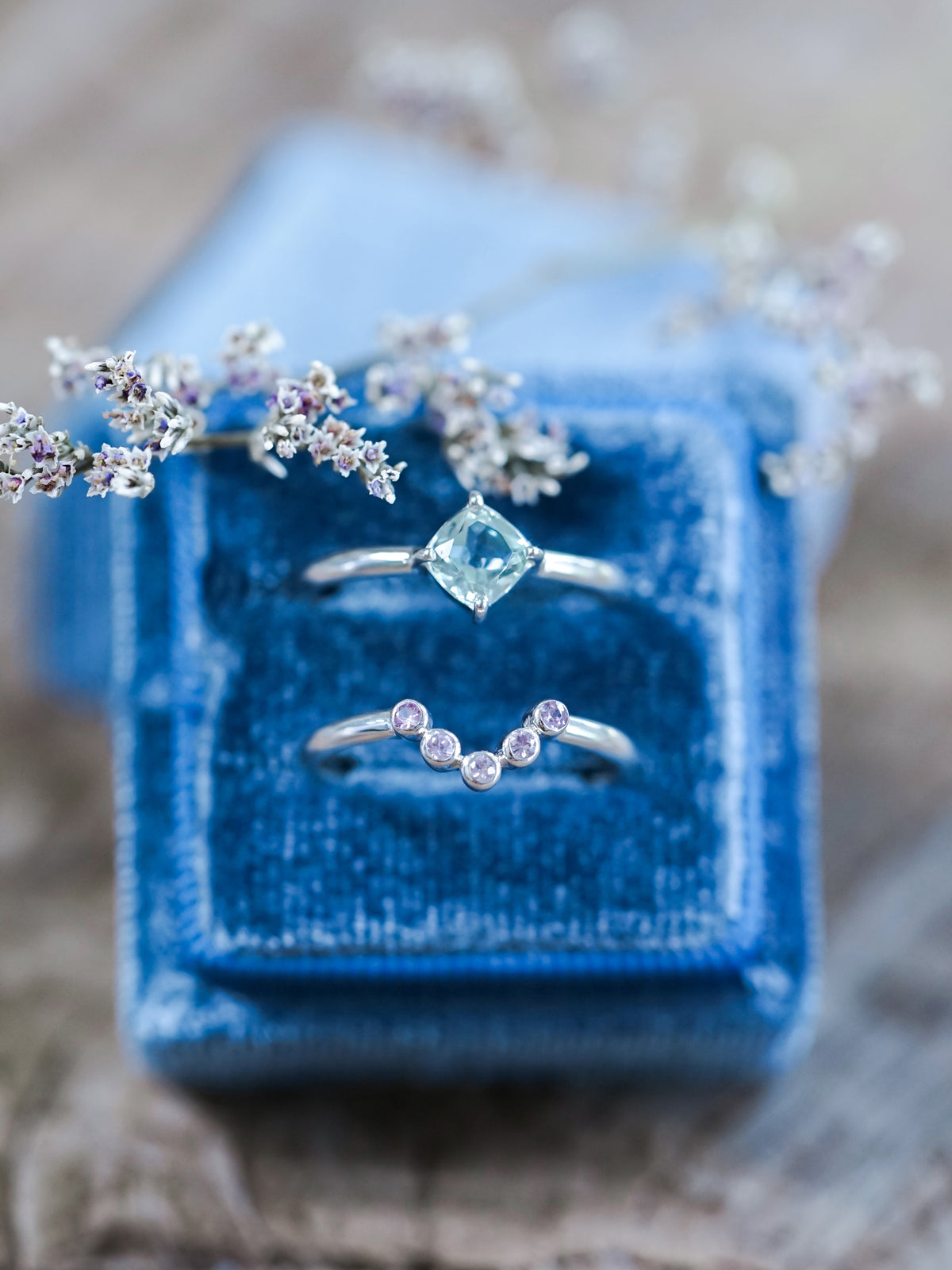 Topaz and Pink Sapphire Ring Set - Gardens of the Sun | Ethical Jewelry