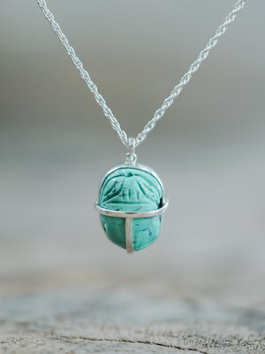 Turquoise Beetle Necklace