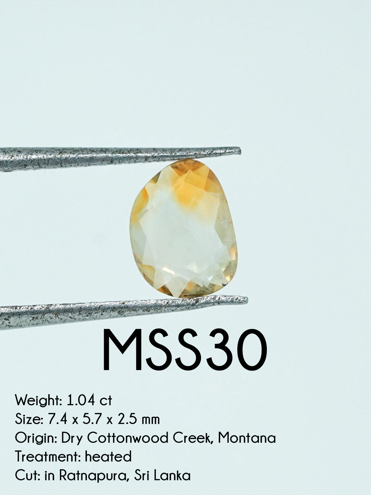 Custom Rose Cut Montana Sapphire Ring in Silver