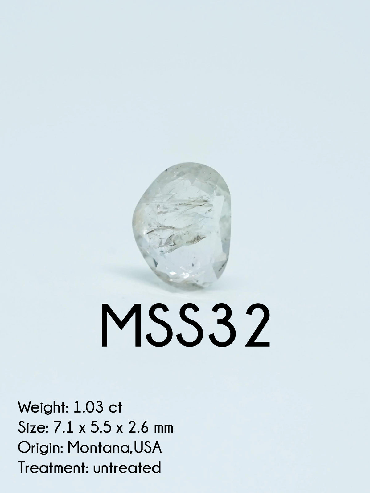 Custom Rose Cut Montana Sapphire Ring in Silver