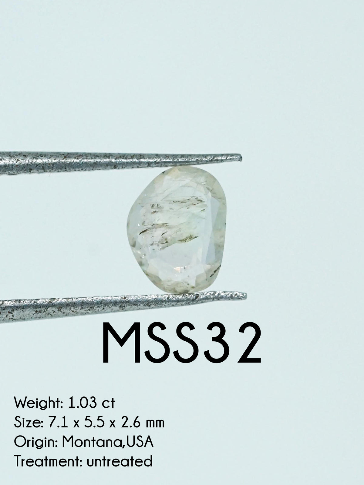 Custom Rose Cut Montana Sapphire Ring in Silver