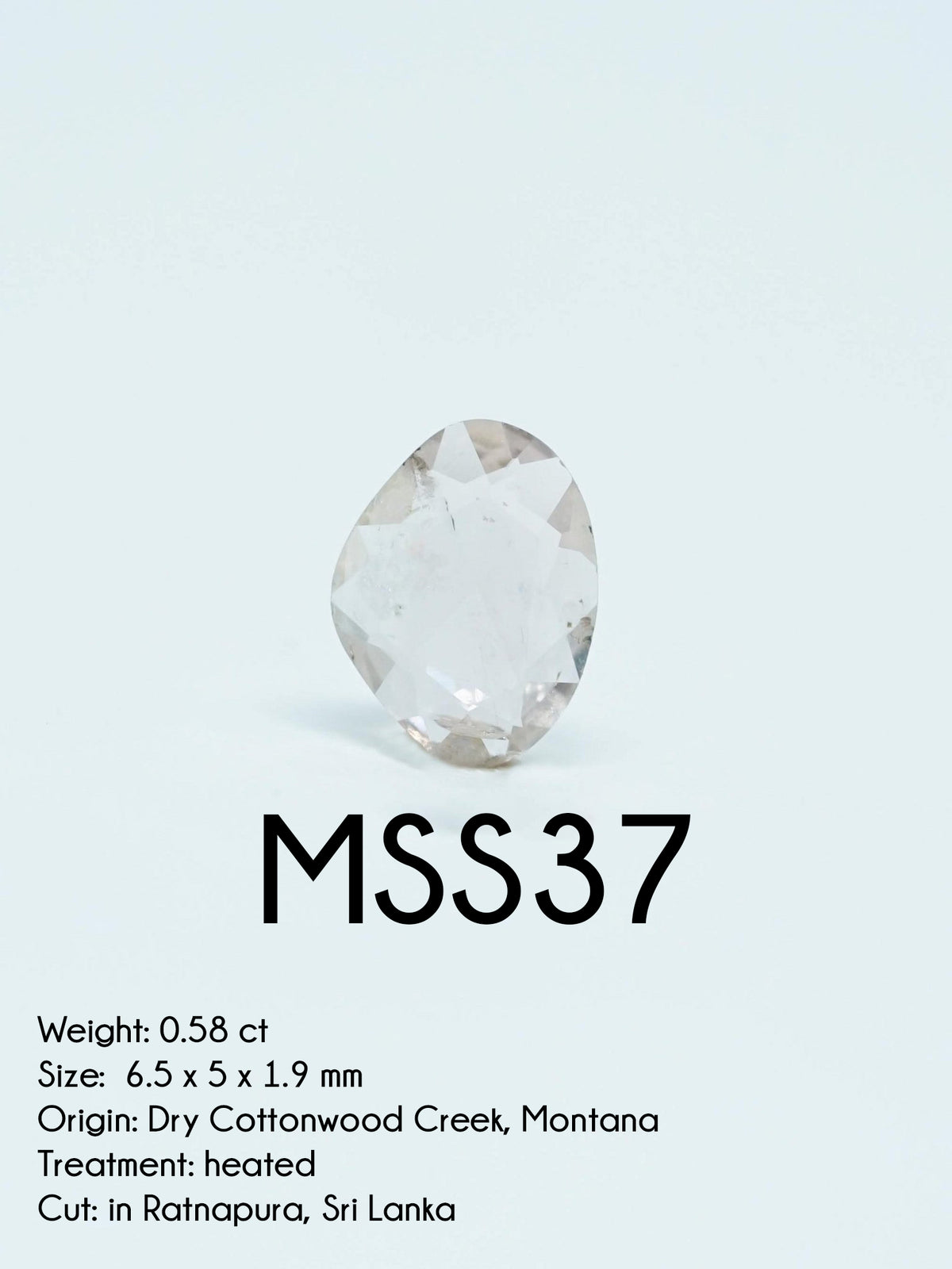 Custom Rose Cut Montana Sapphire Ring in Silver